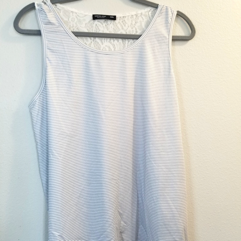 Striped Lace Tank Top